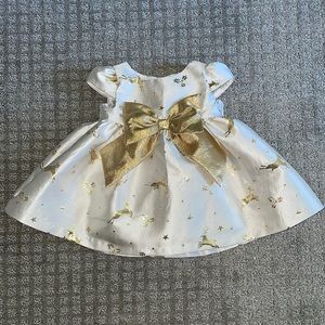Gold Holiday Christmas Formal Dress Baby Infant